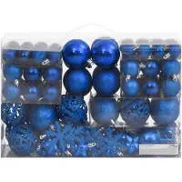 vidaXL 111-delige Kerstballenset polystyreen blauw