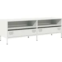 vidaXL Tv-meubel 135x39x43,5 cm koudgewalst staal wit