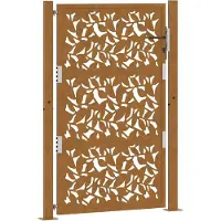 vidaXL Poort met bladontwerp 100x150 cm weervast staal