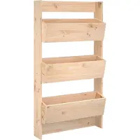 vidaXL Plantenbak wandmontage 3-laags 60x18,5x110 cm grenenhout