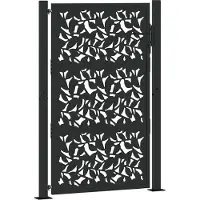vidaXL Poort met bladontwerp 100x150 cm staal zwart
