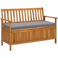 vidaXL Tuinopbergbank 120 cm massief acaciahout