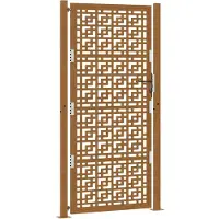 vidaXL Poort met kruisontwerp 100x200 cm weervast staal