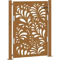 vidaXL Poort met golfontwerp 100x125 cm weervast staal