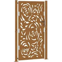vidaXL Poort met vlamontwerp 100x175 cm weervast staal