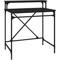 vidaXL Bureau 80x50x90 cm bewerkt hout en ijzer zwart