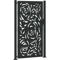 vidaXL Poort met vlamontwerp 100x175 cm staal zwart