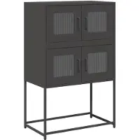 vidaXL Hoge kast 68x39x107 cm staal zwart