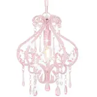 vidaXL Plafondlamp met kralen rond E14 roze
