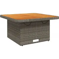 vidaXL Tuintafel 80x80x71 cm poly rattan en acaciahout grijs