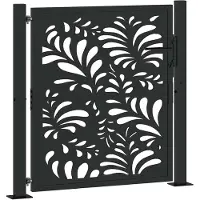 vidaXL Poort met golfontwerp 100x100 cm staal zwart