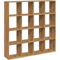 vidaXL Boekenkast 137,5x29x137,5 cm bewerkt hout artisanaal eikenkleur