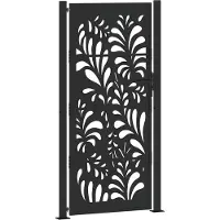 vidaXL Poort met golfontwerp 100x200 cm staal zwart