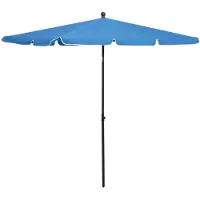 vidaXL Parasol met paal 210x140 cm azuurblauw