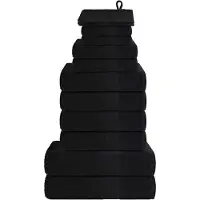 vidaXL 12-delige Handdoekenset FROGN 360 g/m² zwart