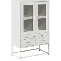 vidaXL Hoge kast 68x39x111,5 cm staal wit