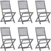 vidaXL Tuinstoelen 6 st inklapbaar massief acaciahout