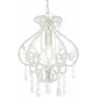 vidaXL Plafondlamp met parelmoer effect, wit, rond, E14