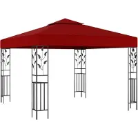 vidaXL Belvédère 3x3 m Rouge bordeaux