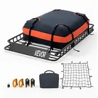 Vevor Autodakmand 1371 x 864 x 102 mm Dakdragermand (Q195 gelegeerd staal) met waterdichte tas (Oxford) en spanbanden 90,72 kg draagvermogen Dakdrager voor SUV's
