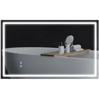 HOMCOM Badkamerspiegel Glas, Metaal 100L x 60B x 3H cm Zilver