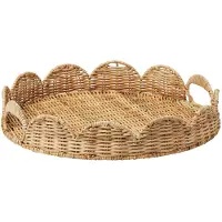 Pick a Poppy Round Scallop dienblad Natural, 40 cm