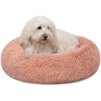 Lionto Donut hondenbed, zacht pluche & verhoogde rand 50 cm roze
