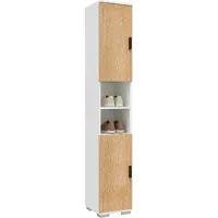 VCM Schuhschrank schmaler Holz Hochschrank mit 2 Türen & 8 Fächern, platzsparender Flurschrank, 178 x 30 x 33 cm, Gados M