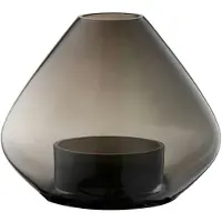 AYTM Lantaarn Uno, vaas, rookgrijs, Ø 14 cm, hoogte 11 glas Uno, alu / grijs / zink, Glas, Design