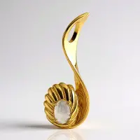 Cavill - Zilveren Hanger met Regenboog Maansteen 0,79 ct - 925 Sterling Zilver Verguld - Ovaal Cabochon Sieraad - Elegant Design uit Sri Lanka