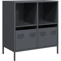 vidaXL Dressoir 68x39x73,5 cm koudgewalst staal antracietkleurig