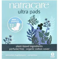 Natracare , Ultra Pads, Organische Katoen Cover, Super, 12 Pads