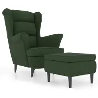 vidaXL Fauteuil met voetenbank fluweel donkergroen