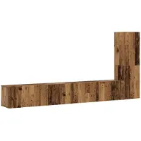 vidaXL Tv-wandkasten 3 st bewerkt hout oud houtkleurig