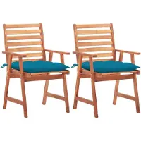 vidaXL Tuinstoelen, 2 stuks met kussens, massief acaciahout