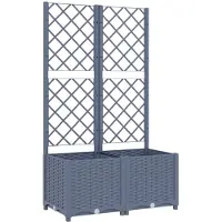 vidaXL Plantenbak met trellis blauwgrijs 80x40x136 cm PP