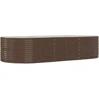 vidaXL Plantenbak 291x140x68 cm gegalvaniseerd staal bruin