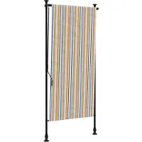 vidaXL Buitenrolgordijn, geel en wit, 120x270 cm, stof en staal