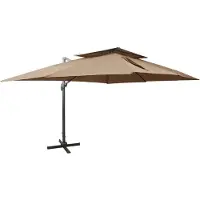 vidaXL Zweefparasol met dubbel dak 400x300 cm taupe