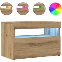 Super Merchant Tv-meubel met LED 60x35x40 cm bewerkt hout artisanaal eiken