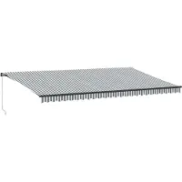 vidaXL Luifel handmatig uittrekbaar en LED 600x300 cm antraciet en wit