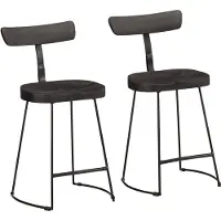 vidaXL Barkrukken 2 st 49x43x79 cm massief mangohout zwart