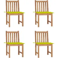 vidaXL Tuinstoelen 4 st met kussens massief teakhout