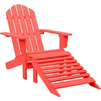 vidaXL Tuinstoel Adirondack met voetenbank massief vurenhout rood