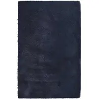 vidaXL Hoogpolig vloerkleed NAVARRA 130x200 cm polyester marineblauw
