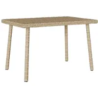 vidaXL Tuin salontafel rechthoekig 60x40x37 cm poly rattan beige