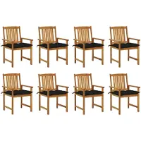 vidaXL Tuinstoelen 8 st met kussens massief acaciahout