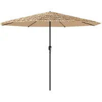vidaXL Parasol met stalen paal 324x324x247 cm bruin