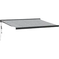 vidaXL Luifel uittrekbaar 4,5x3 m stof en aluminium antraciet en wit