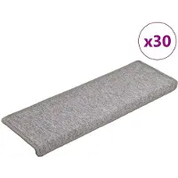 vidaXL Trapmatten 30 st 65x21x4 cm lichtgrijs met rechthoekige rand